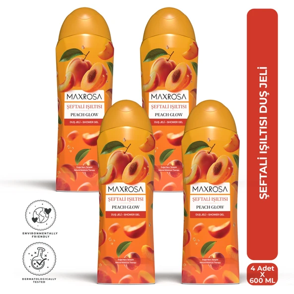Maxrosa Şeftali Işıltısı Duş Jeli 600 ml x 4 Adet ürün görseli 1