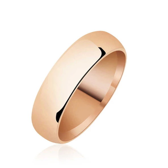 DMR Elegance 5 mm Düz Bombeli Rose Gümüş Alyans ürün görseli 1