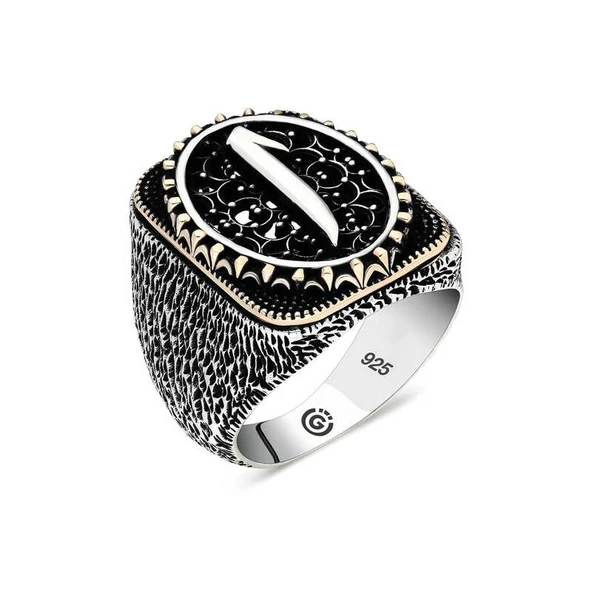 DMR Elegance Gümüş Elif Oval Erkek Yüzük ürün görseli 1