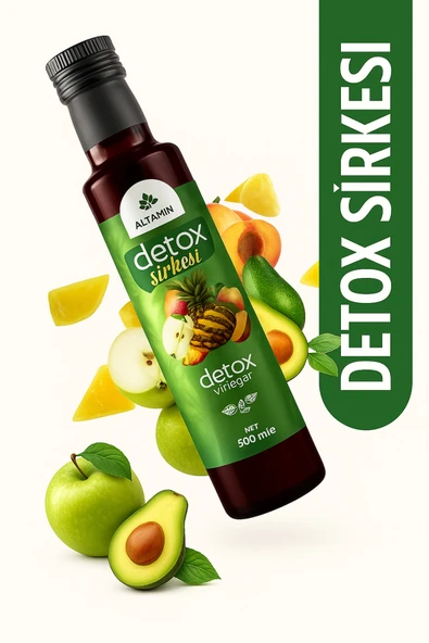 Detoks Sirkesi 500 ml | Elma & Ananas Sirkesi, Sandaloz, Avokado, Kayısı Pulpu ürün görseli 1