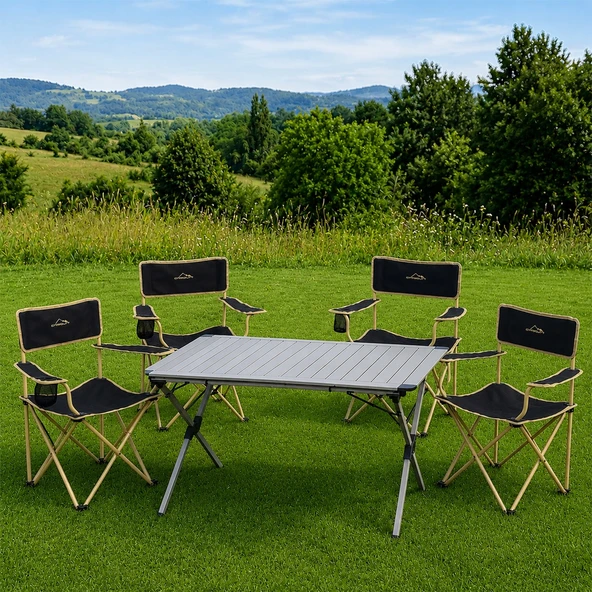 Yek Outdoor Campout Alüminyum XXL Büyük Masa + 4 Campout Mogan Sandalye Set ürün görseli 1