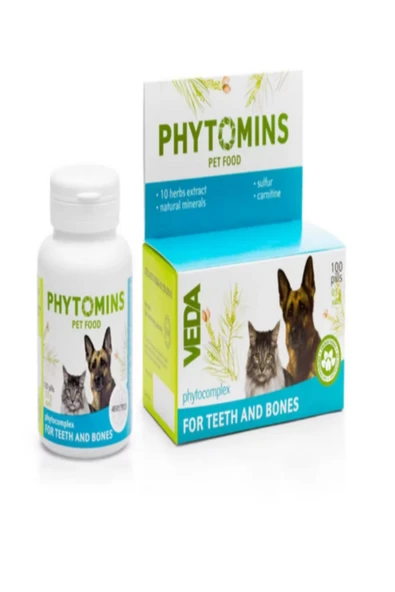 Vedavet Veda Phytomins For Teeth And Bones Kedi Köpek Tamamlayıcı 100 Kapsül ürün görseli 1