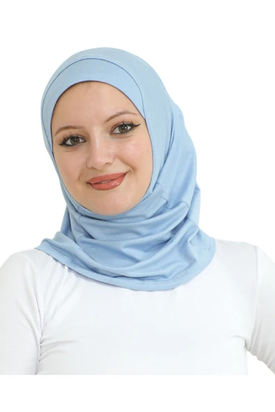 Spor Başörtüsü Kadın Hazır Giyim Türban Viskon Eşarp Şal  Mavi ürün görseli 1
