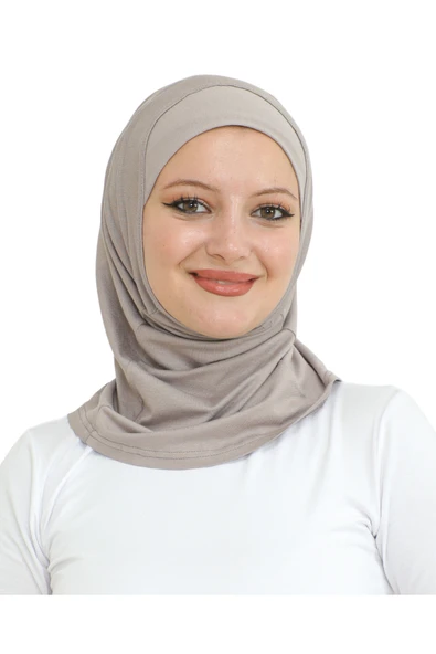 Spor Başörtüsü Kadın Hazır Giyim Türban Viskon Eşarp Şal  Açık Vizon ürün görseli 1