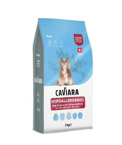 Caviara Hipoalerjenik Somonlu ve Pirinçli Mini & Küçük Irk Yetişkin Köpek Maması 2Kg ürün görseli 1