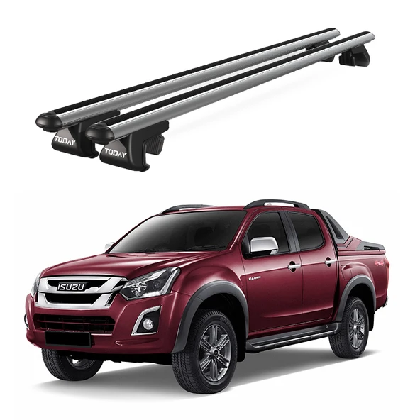 Venüs Isuzu D-Max (2013-2020) Uyumlu Gri Ara Atkı Port Bagaj Tavan Barı ürün görseli 1