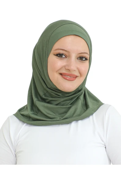 Spor Başörtüsü Kadın Hazır Giyim Türban Viskon Eşarp Şal  Haki ürün görseli 1