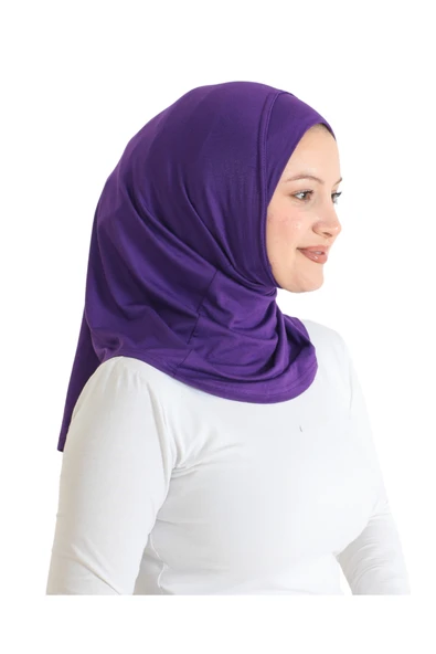 Spor Başörtüsü Kadın Hazır Giyim Türban Viskon Eşarp Şal  Purple ürün görseli 1