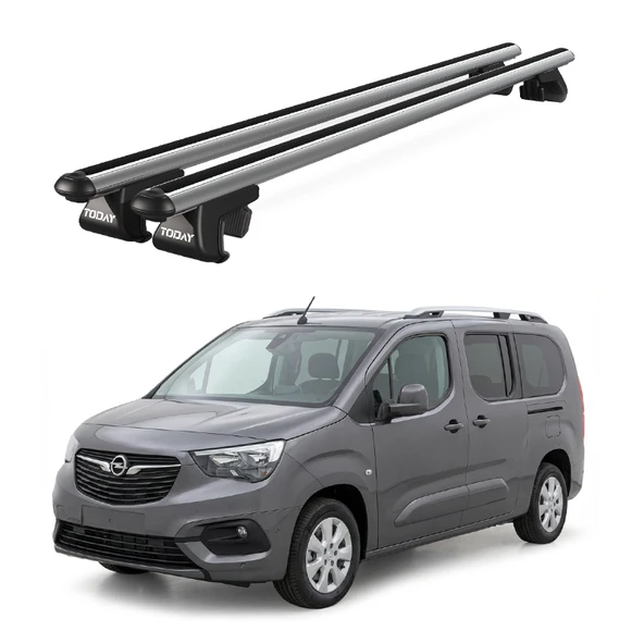 Venüs Opel Combo (2019 ve sonrası) Uyumlu Gri Ara Atkı Port Bagaj Tavan Barı ürün görseli 1