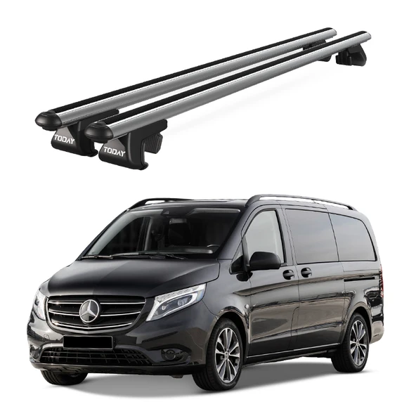 Venüs Mercedes-Benz Vito (W447) (2014 ve sonrası) Uyumlu Gri Ara Atkı Port Bagaj Tavan Barı ürün görseli 1