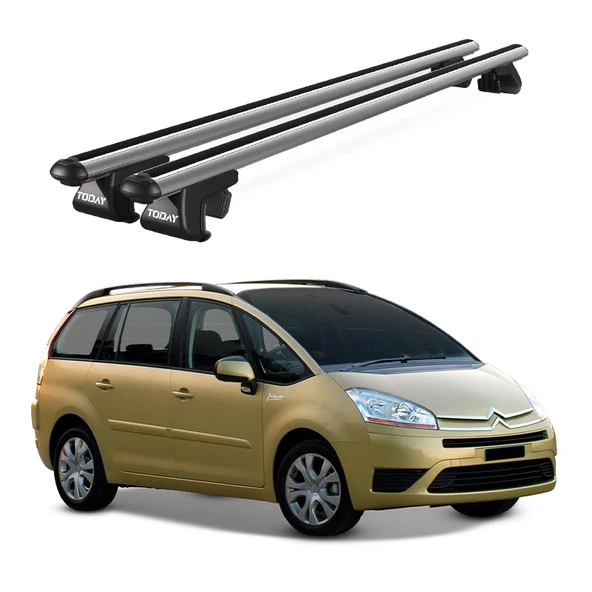 Venüs Citroen C4 Grand Picasso (2007-2013) Uyumlu Gri Ara Atkı Port Bagaj Tavan Barı ürün görseli 1