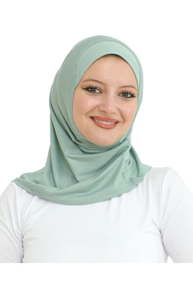 Spor Başörtüsü Kadın Hazır Giyim Türban Viskon Eşarp Şal  Açık Yeşil ürün görseli 1