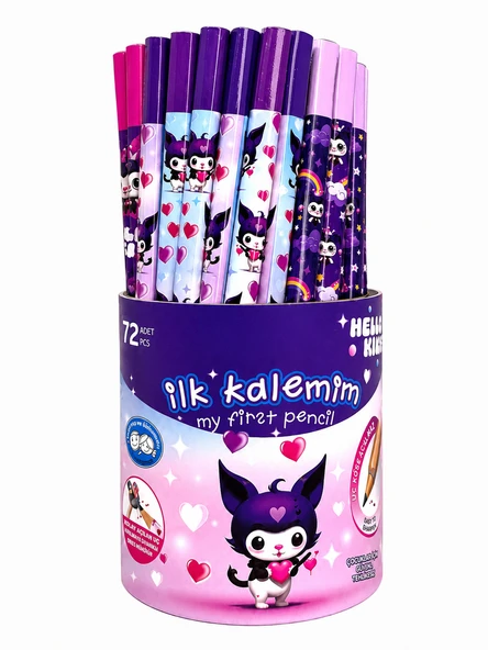 Hello Kids Desenli Üçgen Fatih Kalem 6 Adet ürün görseli 1
