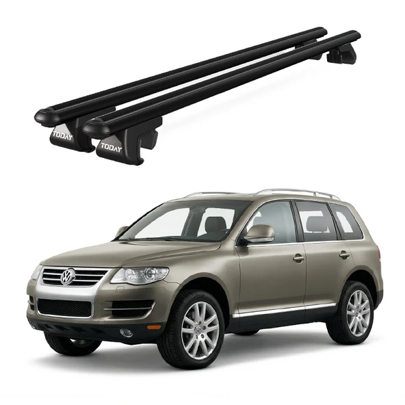 Venüs Volkswagen Touareg (2002-2010) Uyumlu Siyah Ara Atkı Port Bagaj Tavan Barı ürün görseli 1