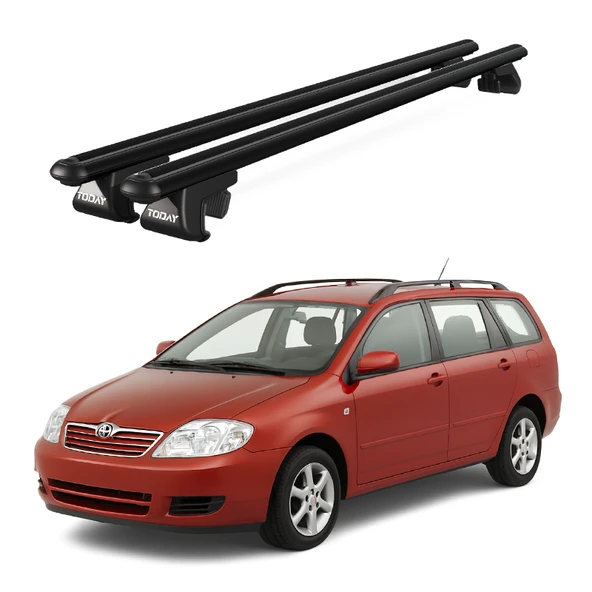 Venüs Toyota Corolla Station Wagon (2000-2006) Uyumlu Siyah Ara Atkı Port Bagaj Tavan Barı ürün görseli 1