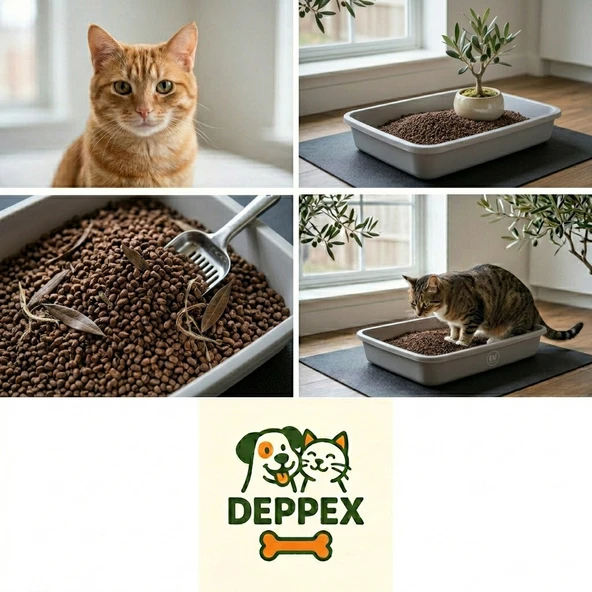 Doğal Tozsuz,Kokusuz Zeytin Çekirdeğinden Kedi Kumu ürün görseli 1