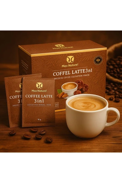 MAX NATUREL GLUTATYON'LU 3 İN 1 LATTE KAHVE 400 GR 20 ŞASE ürün görseli 1