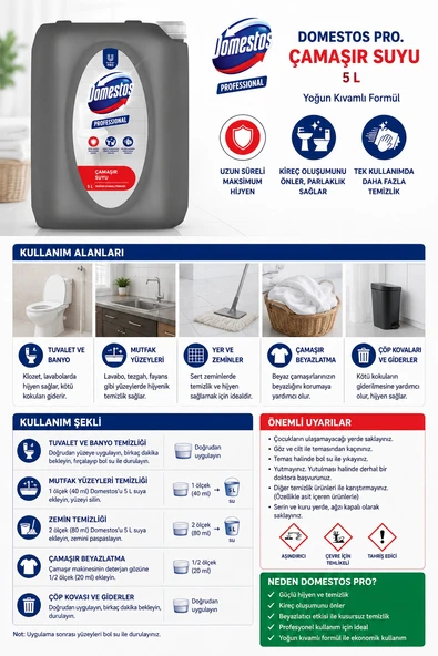 Domestos Pro. Çamaşır Suyu 5 lt. ürün görseli 1
