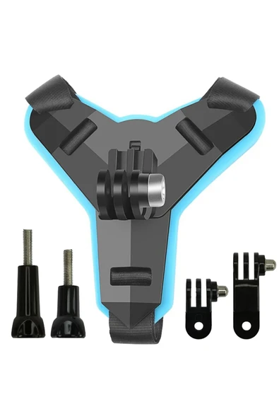 5 Parça Aksiyon Kamera Tutucu Jaw Mount Motor Kask Çene Tutma Aparatı Mavi ürün görseli 1