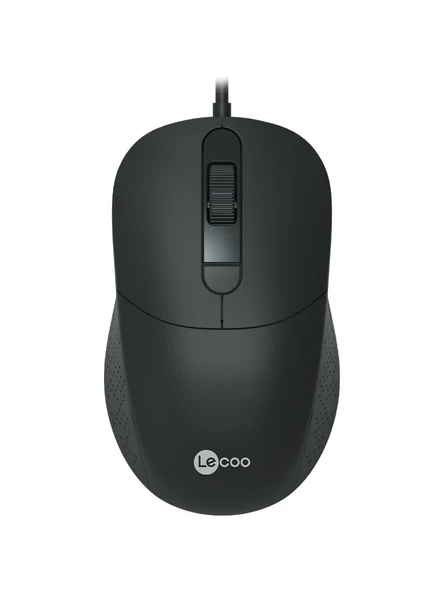 Lecoo Lenovo Ms102 Usb Kablolu 2400 Dpı 4 Tuşlu Optik Mouse Siyah ürün görseli 1