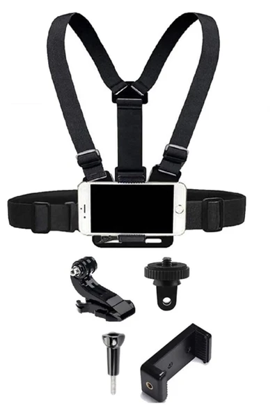 Aksiyon Kamera Ve Telefon ile Uyumlu Göğüs Kemeri Vlog Video Çekim Seti ürün görseli 1