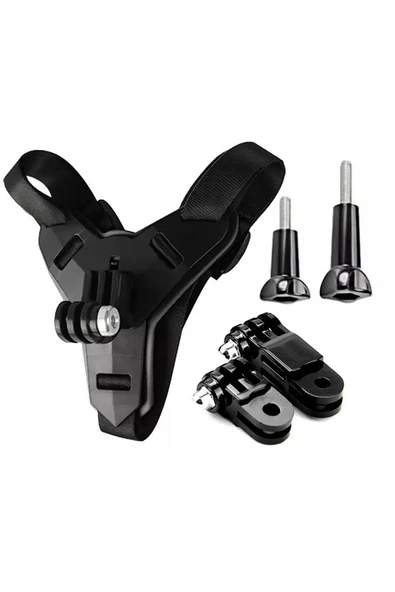 5 Parça Aksiyon Kamera Tutucu Jaw Mount Motor Kask Çene Tutma Aparatı Siyah ürün görseli 1