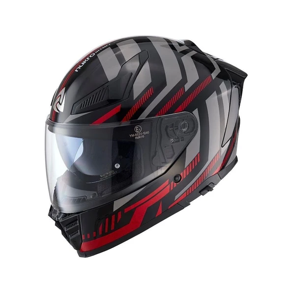 Nukro YM-853 Power Red Black Kapalı Kask ürün görseli 1