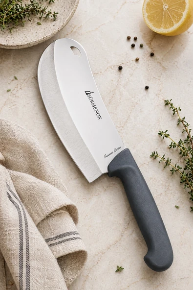Sürmene Silver Serisi Pizza Börek Bıçağı Gri Sap Pide Salata Kıyma Mutfak Bıçak HDS-110 ürün görseli 1