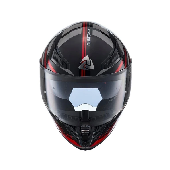Nukro YM-853 Power Red Black Kapalı Kask - Resim 3
