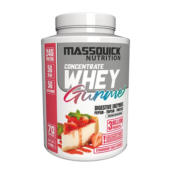 Gurme Whey Protein Çilekli Pasta Aromalı 2100g - 70 Servis ürün görseli 1