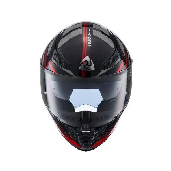 Nukro YM-853 Power Red Black Kapalı Kask - Resim 6