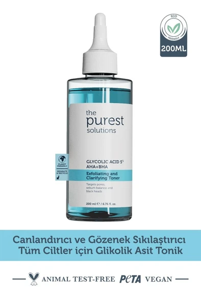 The Purest Solutions Canlandırıcı Ve Gözenek Sıkılaştırıcı Tüm Ciltler Için Glikolik Asit Tonik 200 Ml ürün görseli 1