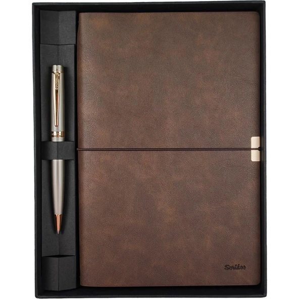 PREMIUM DEFTER TOLEDO A5 KAHVE+TUKENMEZ SATE.ALTIN ürün görseli 1