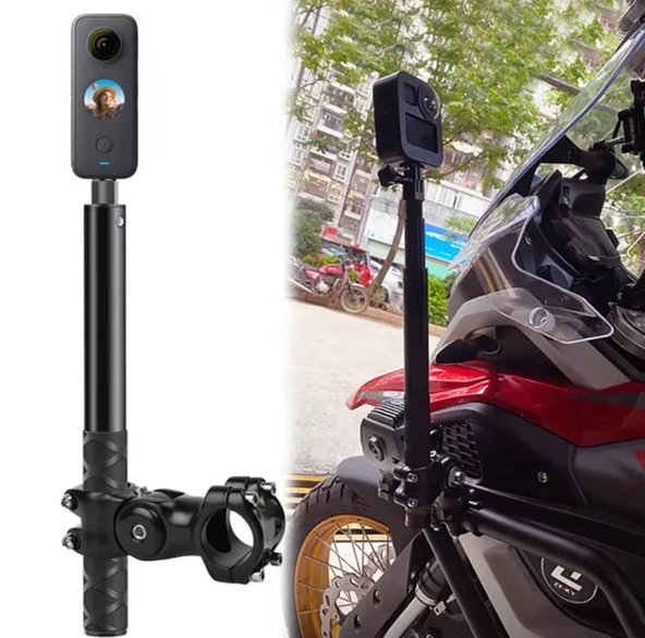 Tüm Aksiyon Kameralara Uyumlu Invisible Selfie Çubuğu (Görünmez) ve Motosiklet Bağlantı Aparatı ürün görseli 1