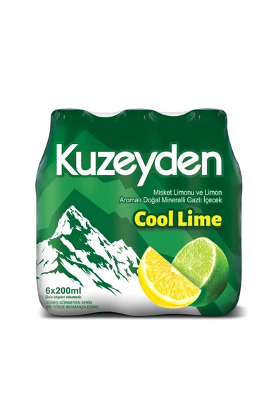 Cool Lime Doğal Mineralli Gazlı İçecek | Misket Limonu, Limon | 6x200ml | 6 Adet ürün görseli 1