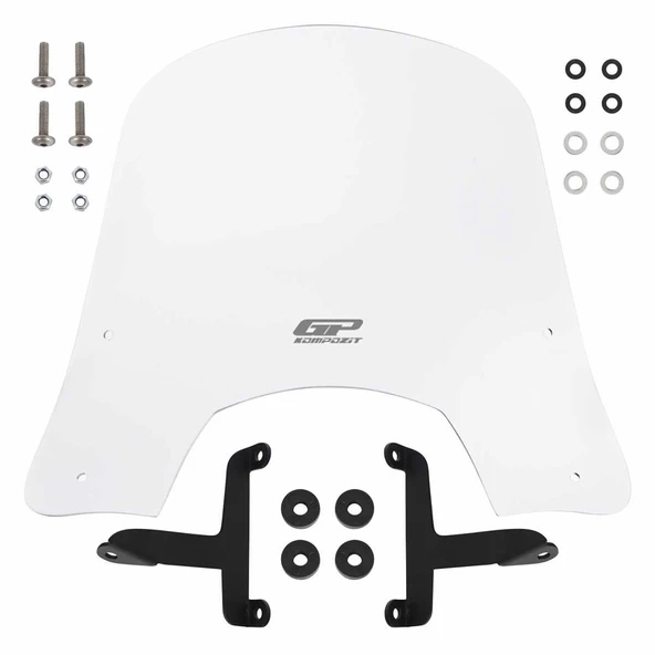 GP Kompozit Scooter Universal Kısa Ön Cam Şeffaf - Resim 4
