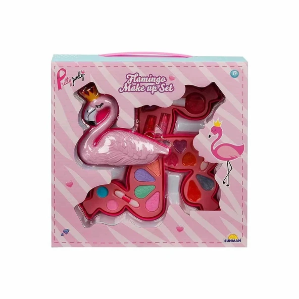 2599 Flamingo Şekilli 3 Katlı Makyaj Güzellik Seti ürün görseli 1