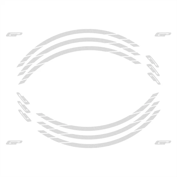 GP Kompozit Universal Tek Jant Şeridi Reflektif Gri - Resim 3