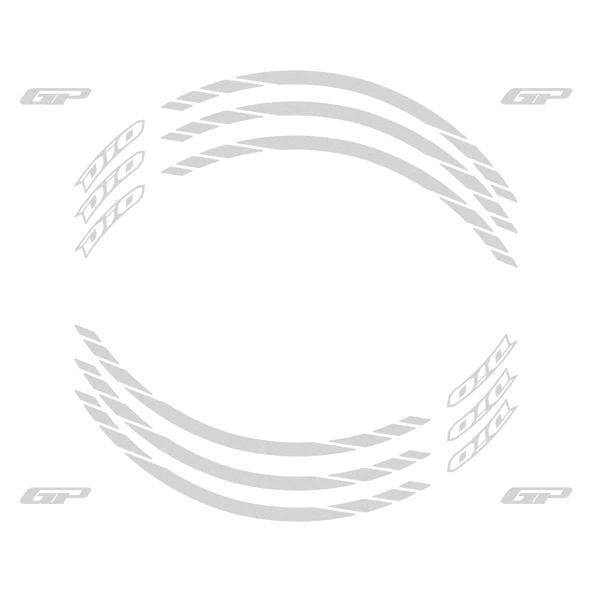 GP Kompozit Honda Dio 2021-2025 Uyumlu Jant Şeridi Reflektif Gri ürün görseli 1