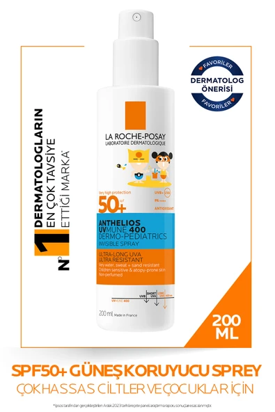 La Roche Posay Anthelios Dermo Pediatrics Uvmune 400 Güneş Koruyucu Sprey SPF50+ 200ML ürün görseli 1