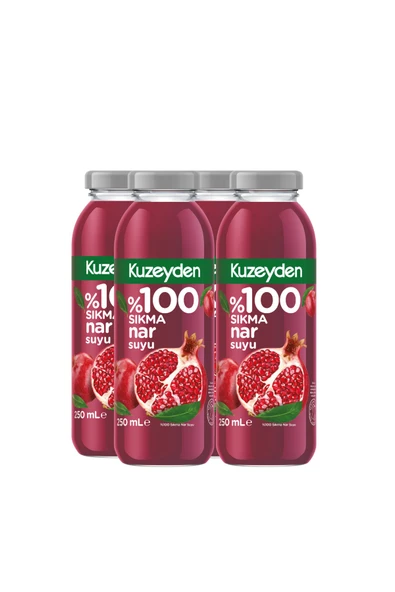 %100 Sıkma Nar Suyu (4x250ml) ürün görseli 1