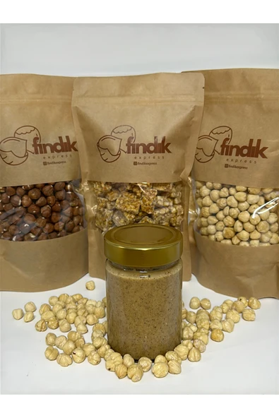 500 gr Kavrulmuş 500 gr Naturel 400 gr Krokan 300cc Fındık Ezmesi ürün görseli 1