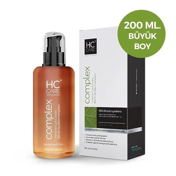 HC COMPLEX BİTKİSEL SAÇ BAKIM KOMPLEKSİ 200 ML BÜYÜK BOY ürün görseli 1