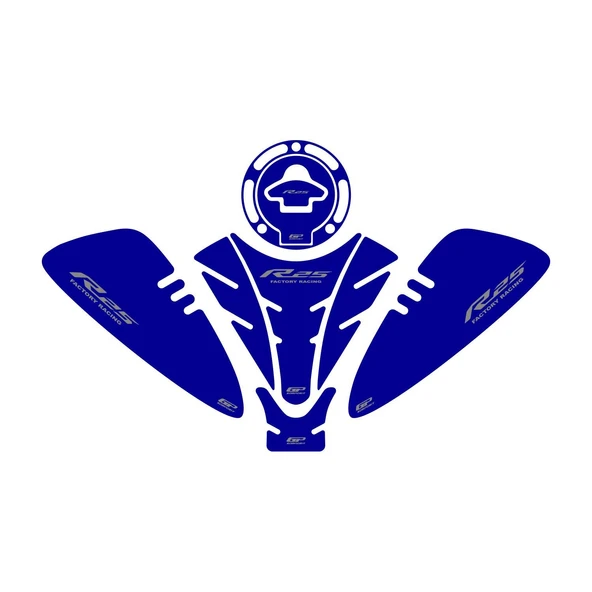 GP Kompozit Yamaha R25 2019-2024 Uyumlu Tank Pad Seti Mavi ürün görseli 1