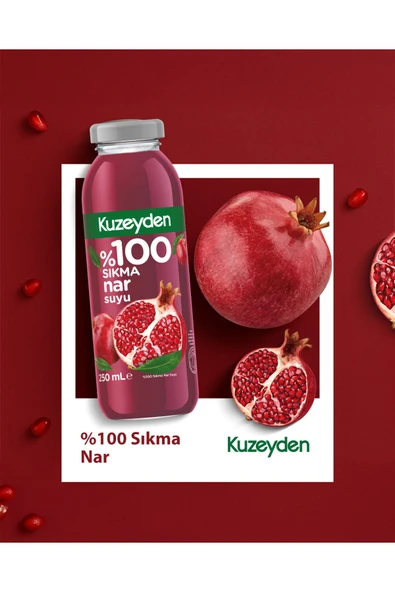 %100 Sıkma Nar Suyu (12x250ml) - Resim 2