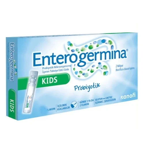 ENTEROGERMİNA ÇOCUKLAR İÇİN TAKVİYE EDİCİ GIDA 100ML ( 5ML X 20 FLAKON ) ürün görseli 1