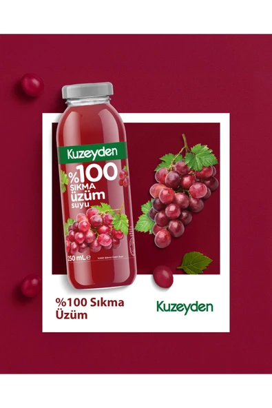 %100 Sıkma Üzüm Suyu (6x250ml) - Resim 2