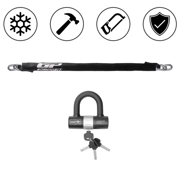 GP Kompozit Universal 1.5 mt 10 mm Motosiklet Zinciri ve Kilidi ürün görseli 1