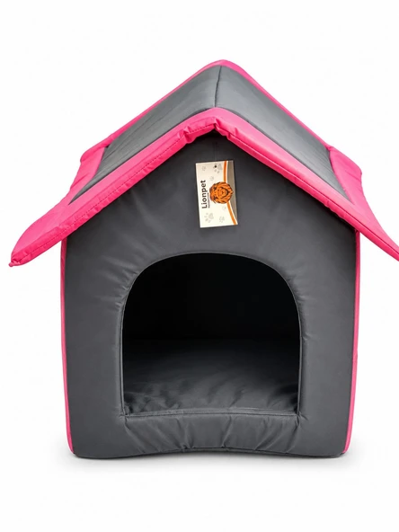 Lionpet Çatılı Kedi ve Köpek Yatağı (Pembe) 51 x 44 cm ürün görseli 1