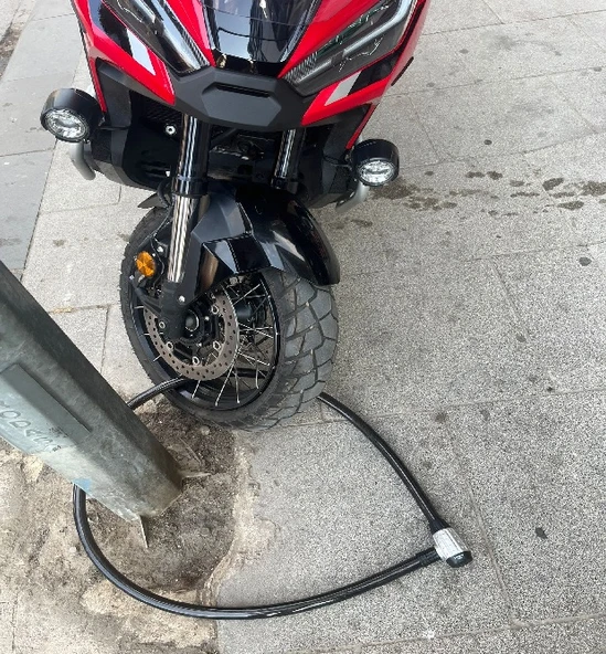 Motosiklet Kilidi 25mm Güçlendirilmiş  Halat Kilit 2 Metre ürün görseli 1
